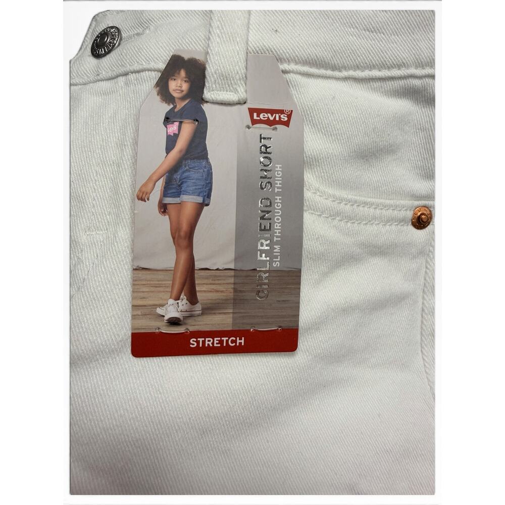 Levi’s Girls Girlfriend Shorts White Denim Size 7 NWT - Picture 4 of 5